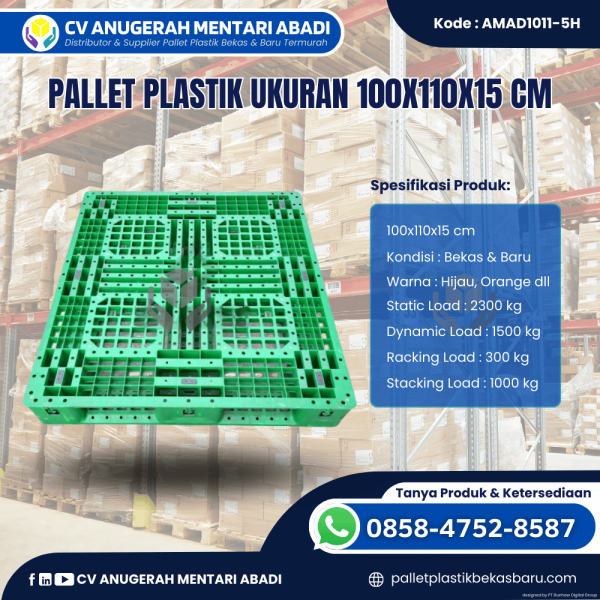 Pallet Plastik Baru & Bekas 100x110x15 [AMAD1011-5H]