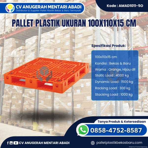 Pallet Plastik Baru & Bekas 100x110x15 [AMAD1011-5O]