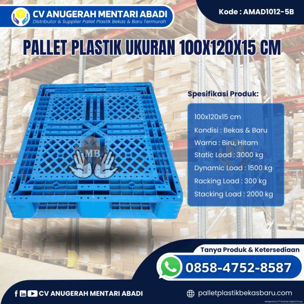 Pallet Plastik Baru & Bekas 100x120x15 [AMAD1012-5B]