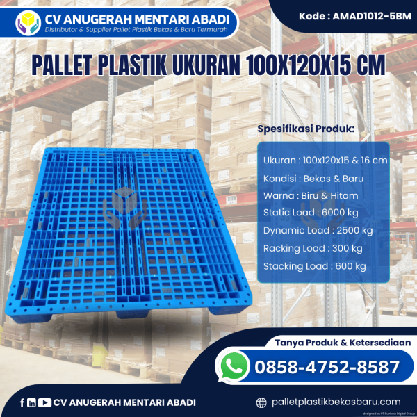 Pallet Plastik Baru & Bekas 100x120x15 [AMAD1012-5BM]