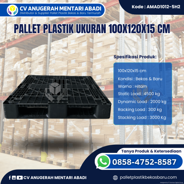 Pallet Plastik Baru & Bekas 100x120x15 [AMAD1012-5H2]