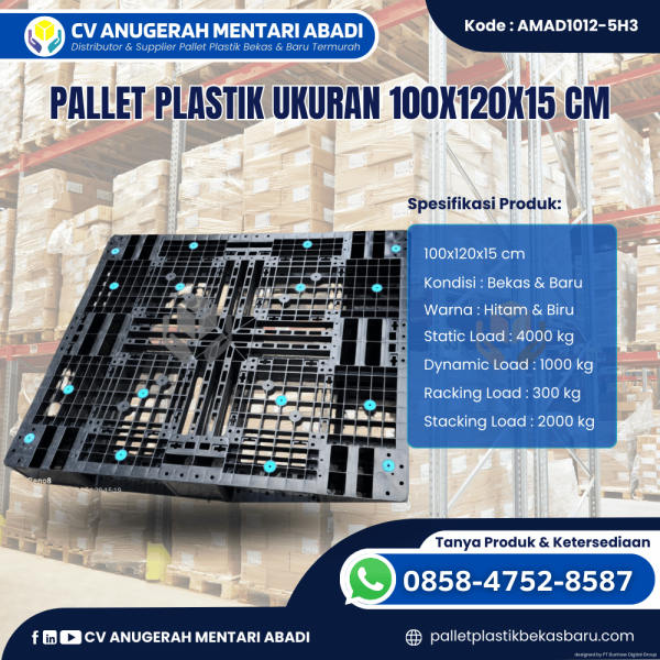 Pallet Plastik Baru & Bekas 100x120x15 [AMAD1012-5H3]