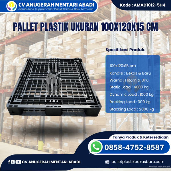 Pallet Plastik Baru & Bekas 100x120x15 [AMAD1012-5H4]