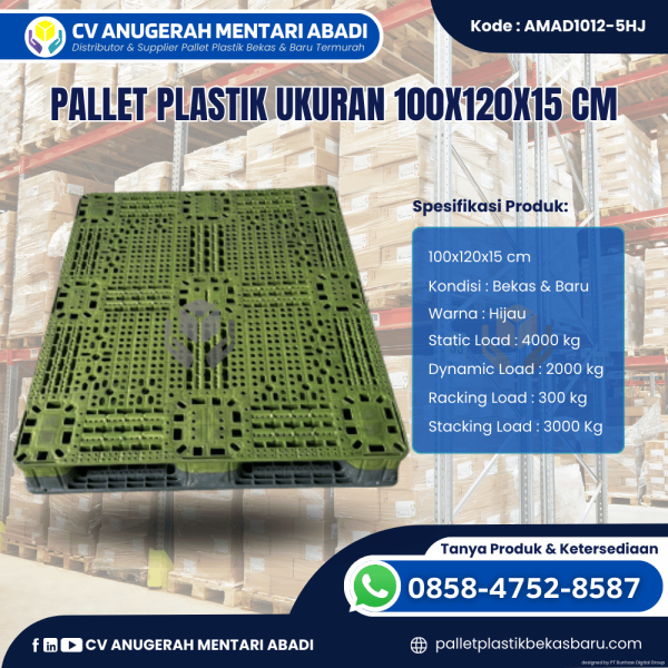 Pallet Plastik Baru & Bekas 100x120x15 [AMAD1012-5HJ]