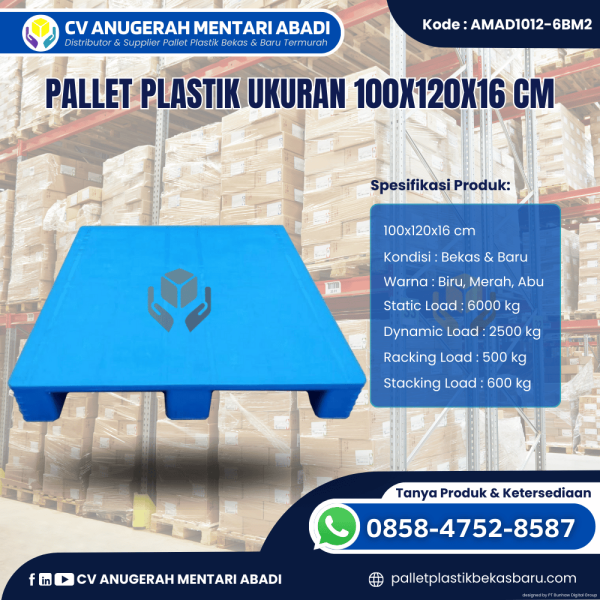 Pallet Plastik Baru & Bekas 100x120x16 [AMAD1012-6BM2]
