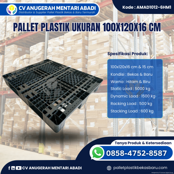 Pallet Plastik Baru & Bekas 100x120x16 [AMAD1012-6HM1]