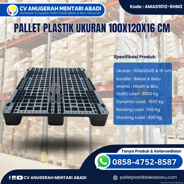 Pallet Plastik Baru & Bekas 100x120x16 [AMAD1012-6HM2]
