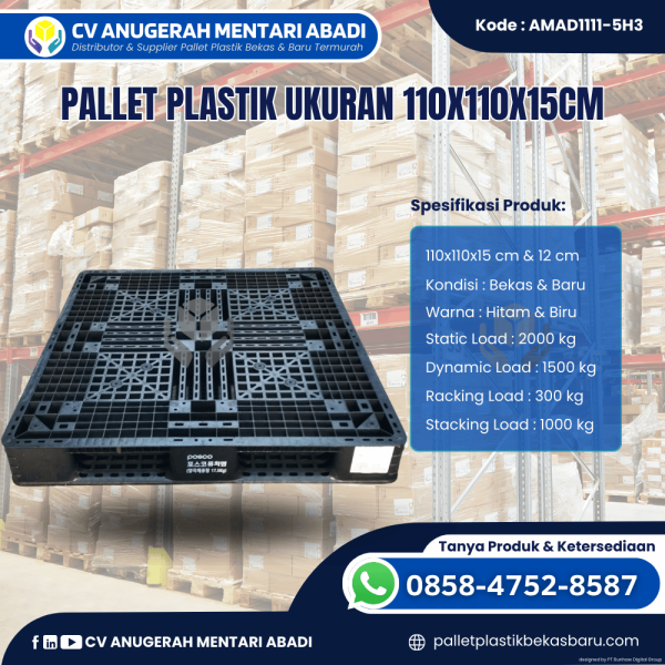Pallet Plastik Baru & Bekas 110x110x15 [AMAD1111-5H3]