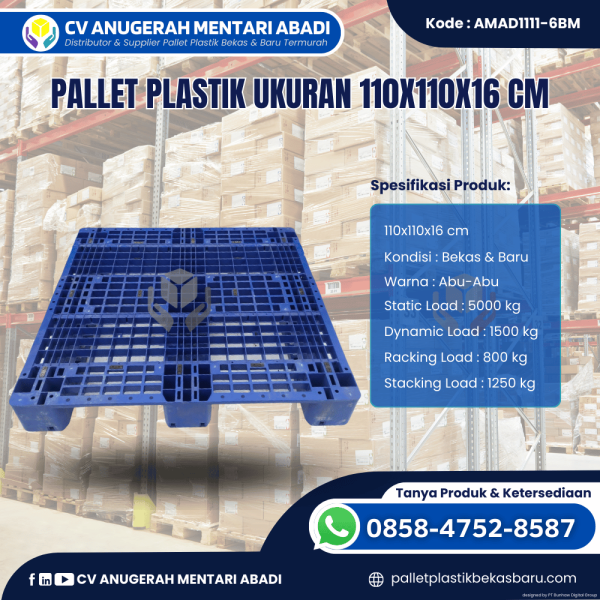 Pallet Plastik Baru & Bekas 110x110x16 [AMAD1111-6BM]
