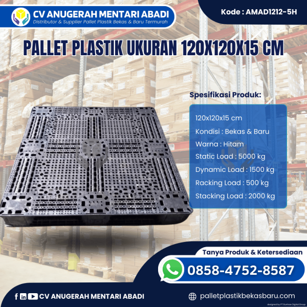 Pallet Plastik Baru & Bekas 120x120x16 [AMAD1212-5H]