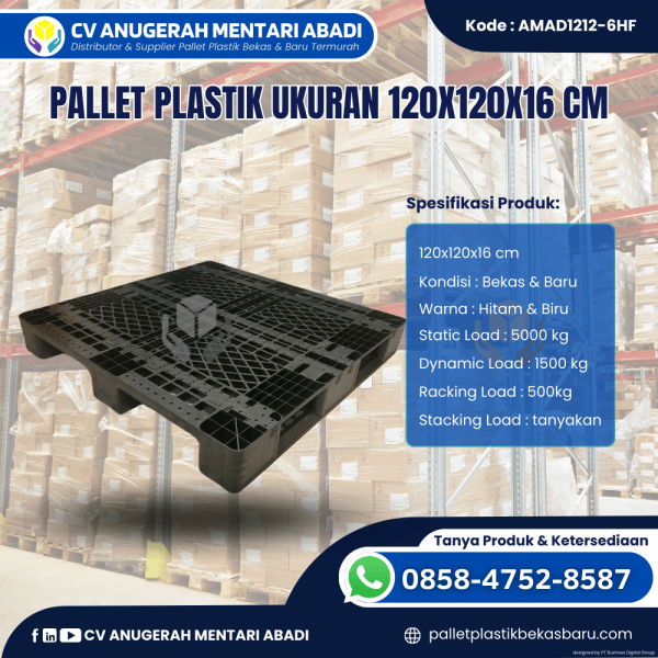 Pallet Plastik Baru & Bekas 120x120x16 [AMAD1212-6HF]