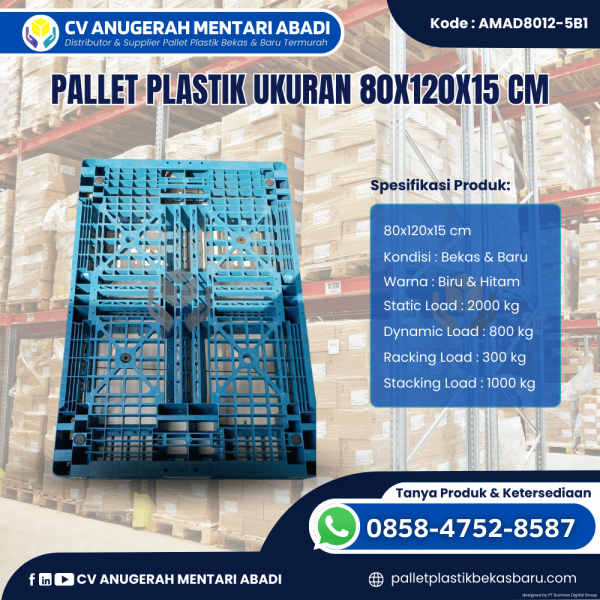 Pallet Plastik Baru & Bekas 80x120x15 [AMAD8012-5B1]