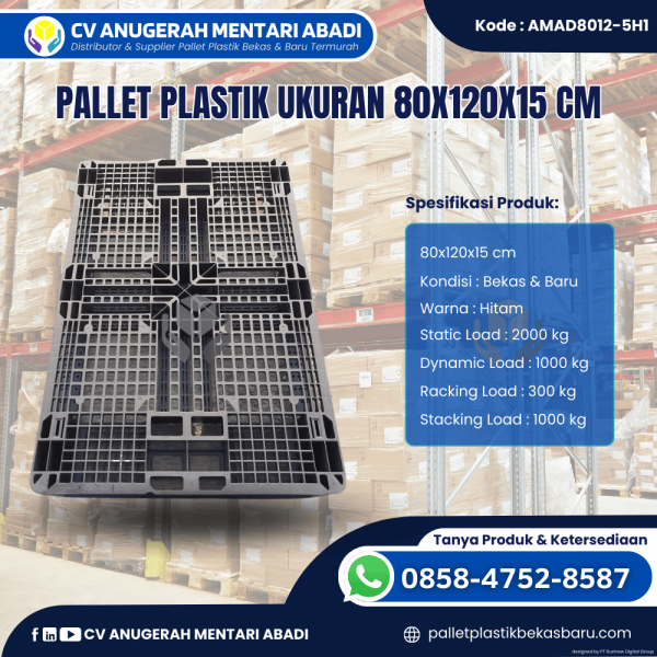 Pallet Plastik Baru & Bekas 80x120x15 [AMAD8012-5H1]