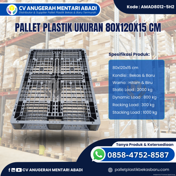 Pallet Plastik Baru & Bekas 80x120x15 [AMAD8012-5H2]