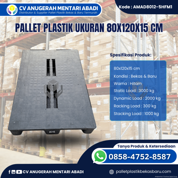 Pallet Plastik Baru & Bekas 80x120x15 [AMAD8012-5HFM1]