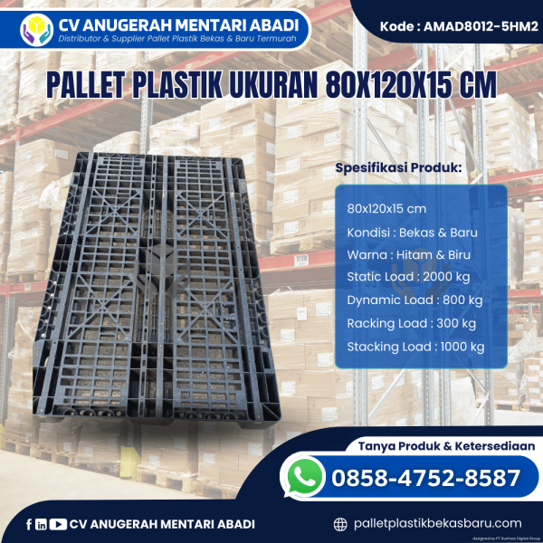 Pallet Plastik Baru & Bekas 80x120x15 [AMAD8012-5HM2]