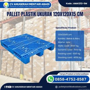 Pallet Plastik Baru & Bekas 120x120x15 cm [AMAD1212-5H] dari CV Anugerah Mentari Abadi. Cocok untuk kebutuhan gudang, pabrik, dan industri,