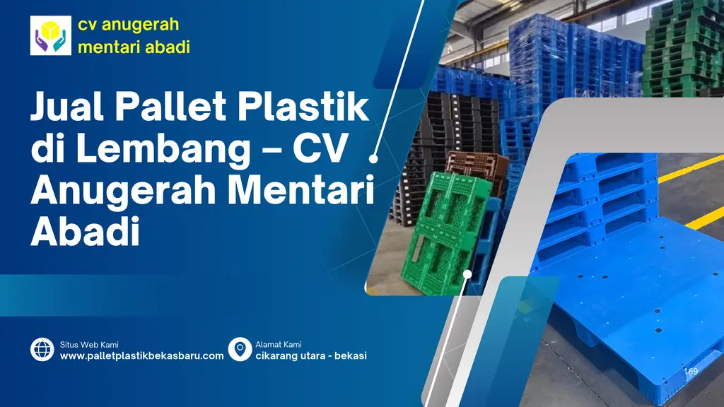 Jual Pallet Plastik di Palembang – CV Anugerah Mentari Abadi 1 Jual pallet plastik di Palembang, CV Anugerah Mentari Abadi. tersedia pilihan pallet plastik baru dan bekas berbagai ukuran. harga terbaru 2026